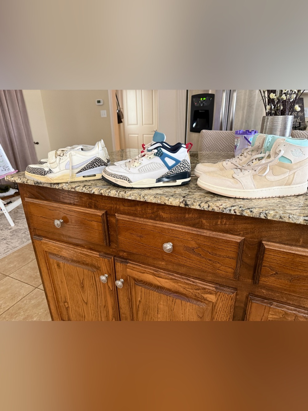 Jordan Men's White, Blue & Teal Athletic Sneakers Trio